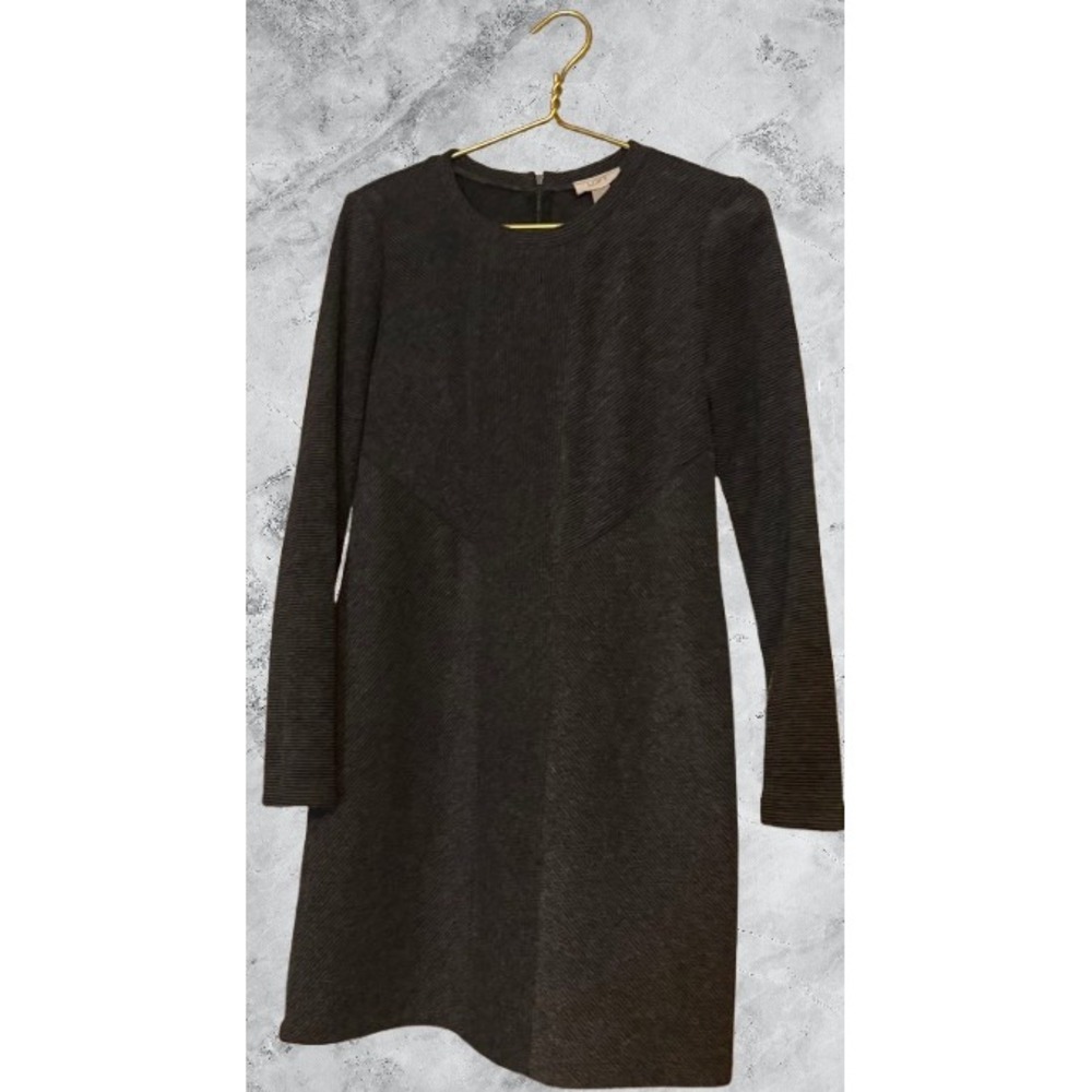 Loft Gray Textured Knit Long Sleeve Shift Dress ID 70026 Mens Size M